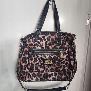 Juicy Couture Leopard Print Tote with Black and Gold Accents
